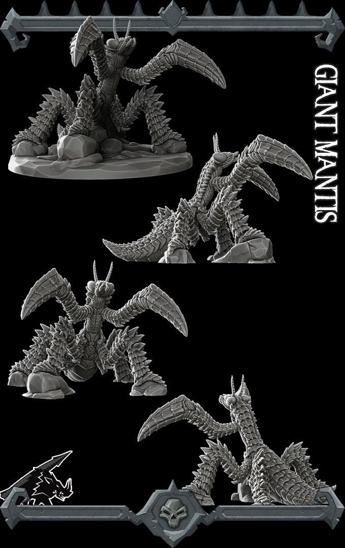 Giant Mantis | Bonus | Rocket Pig Games | Miniatures for tabletop games. 28mm to 32mm Resin for RPG, D&D, Dungeons and Dragons