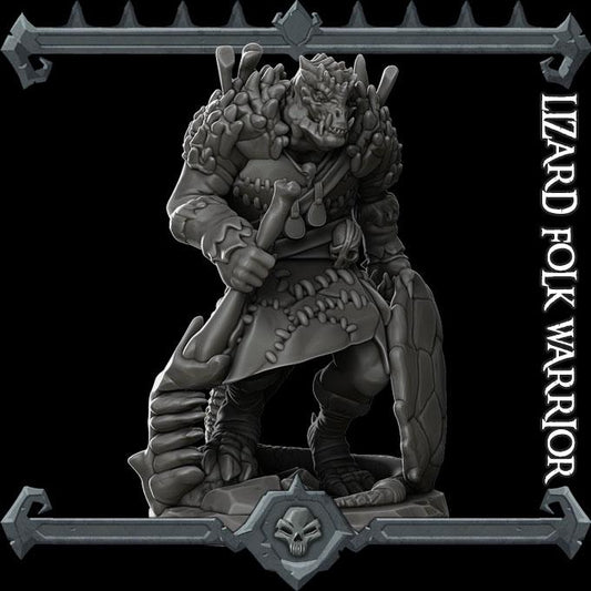 Lizardfolk Warrior | Bonus | Rocket Pig Games | Miniatures for tabletop games. 28mm to 32mm Resin Figures for RPG, D&D, Dungeons and Dragons