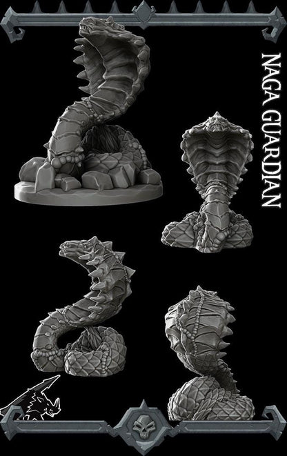 Naga Guardian | Bonus | Rocket Pig Games | Miniatures for tabletop games. 28mm to 32mm Resin for RPG, D&D, Dungeons and Dragons