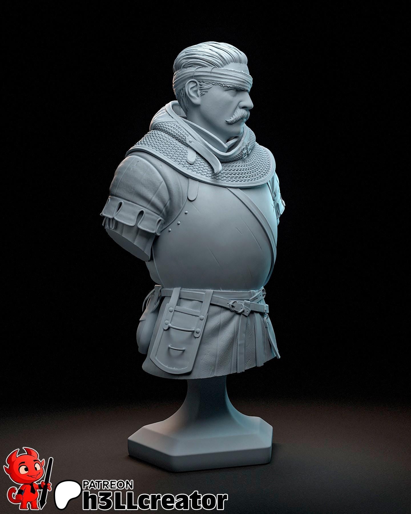 Jan of Trotznov / Zizka from Kingdom Come Deliverance 2 (fan art) Model | Miniature scale 1:12 | h3LL Creator | DIY Model Kit