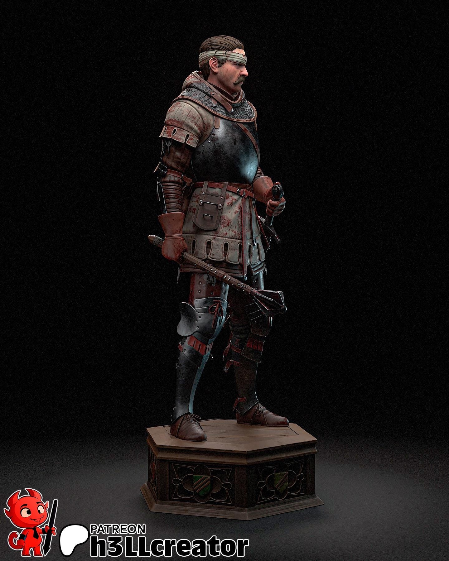 Jan of Trotznov / Zizka from Kingdom Come Deliverance 2 (fan art) Model | Miniature scale 1:12 | h3LL Creator | DIY Model Kit