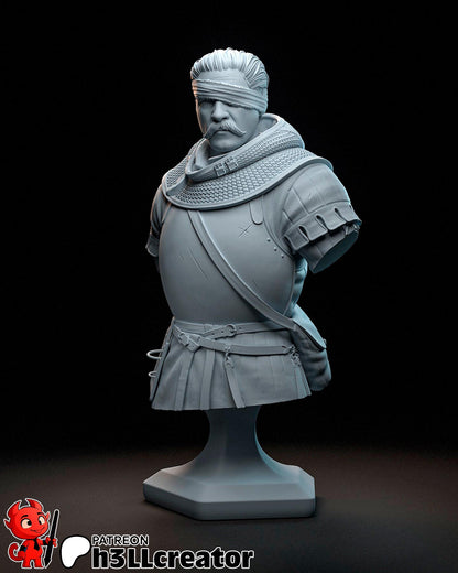 Jan of Trotznov / Zizka from Kingdom Come Deliverance 2 (fan art) Model | Miniature scale 1:12 | h3LL Creator | DIY Model Kit