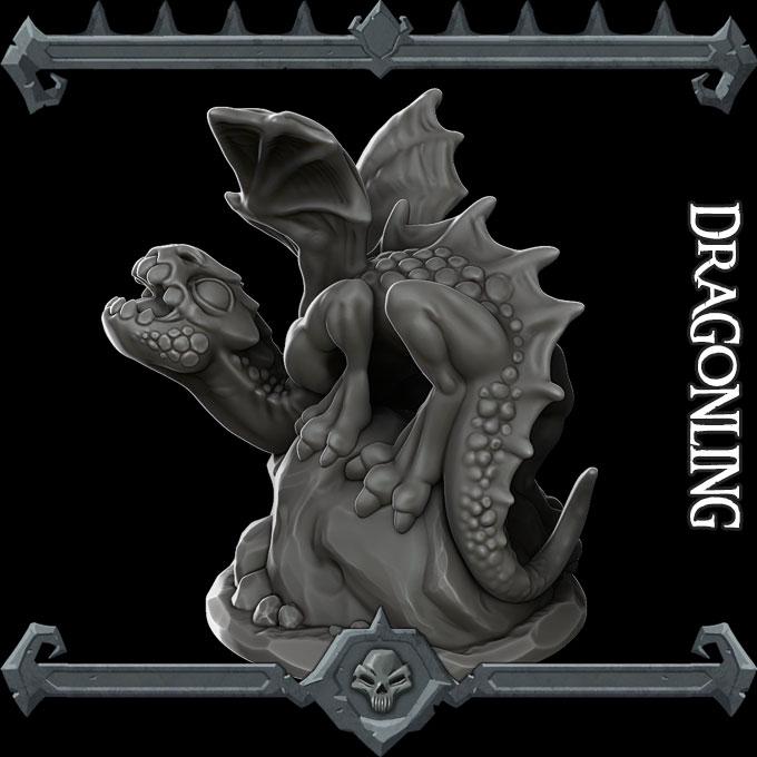 Dragonling Miniature: 28-32mm Resin RPG Mini - Rocket Pig Games