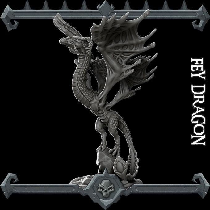 Fey Dragon | Dragonkin Collection | Rocket Pig Games | Miniatures for tabletop games. 28mm to 32mm Resin for RPG, D&D, TTRPG
