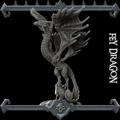 Fey Dragon | Dragonkin Collection | Rocket Pig Games | Miniatures for tabletop games. 28mm to 32mm Resin for RPG, D&D, TTRPG