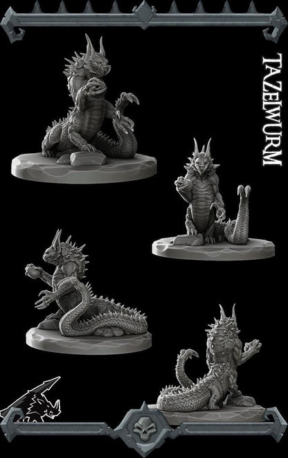 Tazelwurm | Dragonkin Collection | Rocket Pig Games | Miniatures for tabletop games. 28mm to 32mm Resin for RPG, D&D, TTRPG