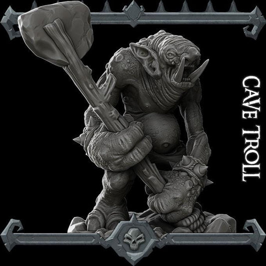 Cave Troll | Trolls and Giants Collection | Rocket Pig Games | Miniatures for tabletop games. 28mm to 32mm Resin for RPG, D&D, TTRPG