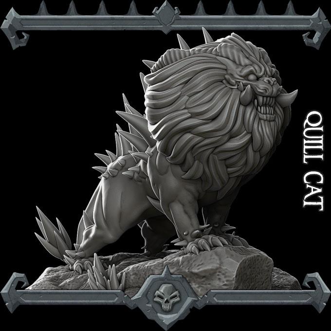 Quill Cat | Fantastic Beasts Collection | Rocket Pig Games | Miniatures for tabletop games. 28mm to 32mm Resin for RPG, D&D, TTRPG