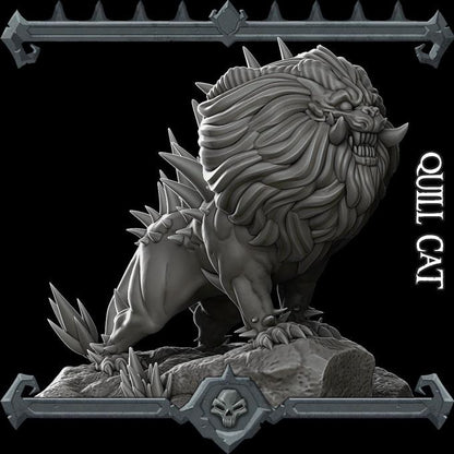 Quill Cat | Fantastic Beasts Collection | Rocket Pig Games | Miniatures for tabletop games. 28mm to 32mm Resin for RPG, D&D, TTRPG