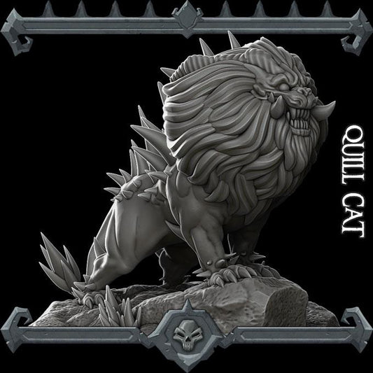 Quill Cat | Fantastic Beasts Collection | Rocket Pig Games | Miniatures for tabletop games. 28mm to 32mm Resin for RPG, D&D, TTRPG