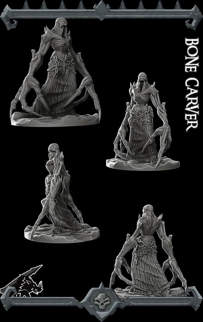 Bone Carver | Undead Collection | Rocket Pig Games | Miniatures for tabletop games. 28mm to 32mm Resin for RPG, D&D, TTRPG