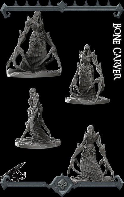 Bone Carver | Undead Collection | Rocket Pig Games | Miniatures for tabletop games. 28mm to 32mm Resin for RPG, D&D, TTRPG