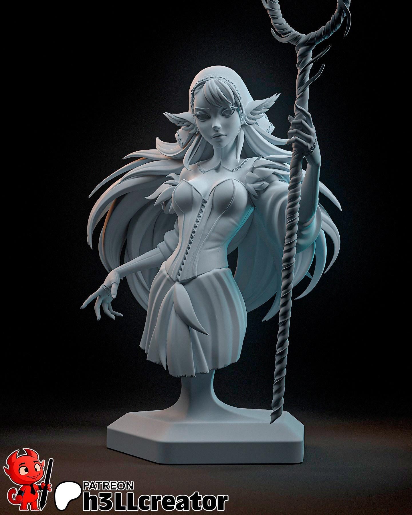 Marcille from Delicious in Dungeon (Dungeon Meshi) (fan art) Model or Bust | Miniature scale 1:12 | h3LL Creator | DIY Model Kit