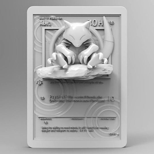 Abra - 3D Printed Pokemon Card Wall Hanger | Fan Art | Pokemon TCG | Resin Model | ABC3D Models