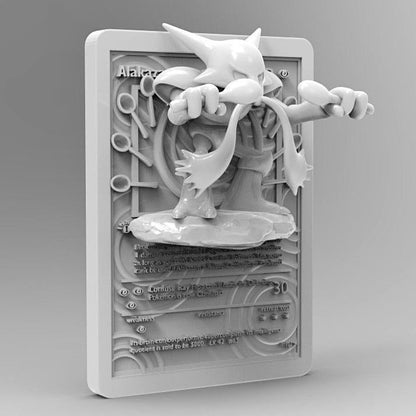 Alakazam - 3D Printed Pokemon Card Wall Hanger | Fan Art | Pokemon TCG | Resin Model | ABC3D Models