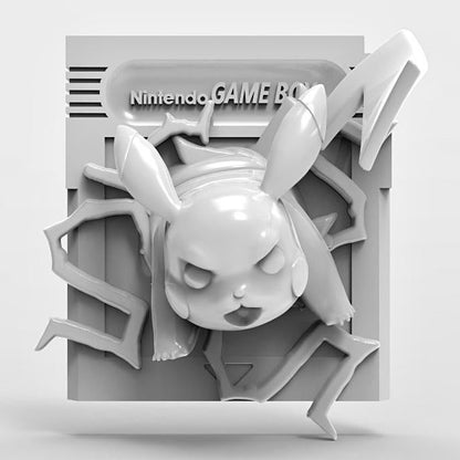 Pikachu Yellow - 3D Printed Pokemon Game Boy Cartridge Wall Hanger | Fan Art | Pokemon TCG | Resin Model | ABC3D Models