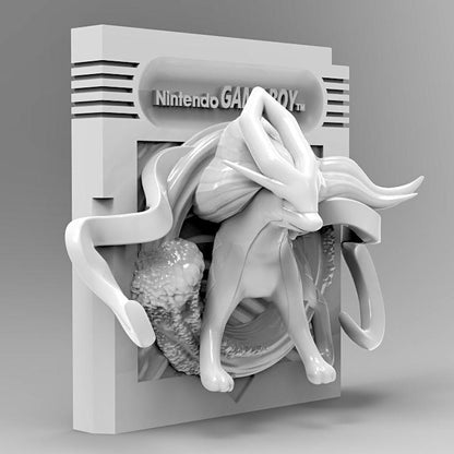 Soicune Crystal - 3D Printed Pokemon Game Boy Cartridge Wall Hanger | Fan Art | Pokemon TCG | Resin Model | ABC3D Models