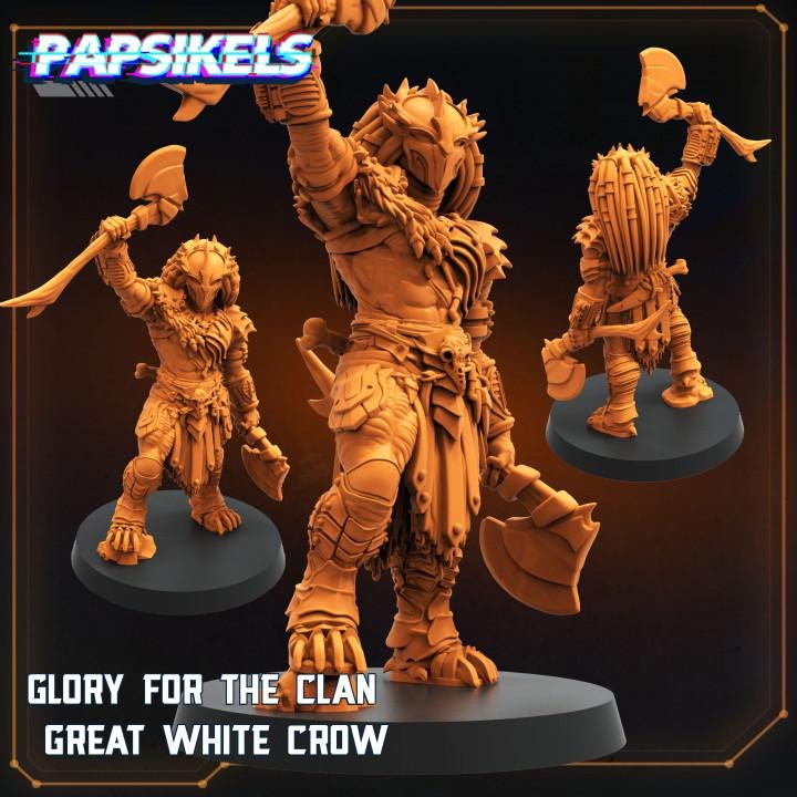Skull Hunters - Glory for the Clan Great White Crow Clan | Papsikels, Resin Miniature - Tabletop  Miniature - 32mm