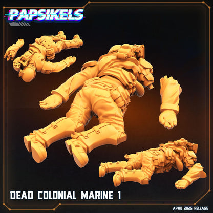 Aliens Vs Humans - Star Conflict - Dead Colonial Marines, Papsikels, 32mm Mini for TTRPG Gaming, Alien RPG