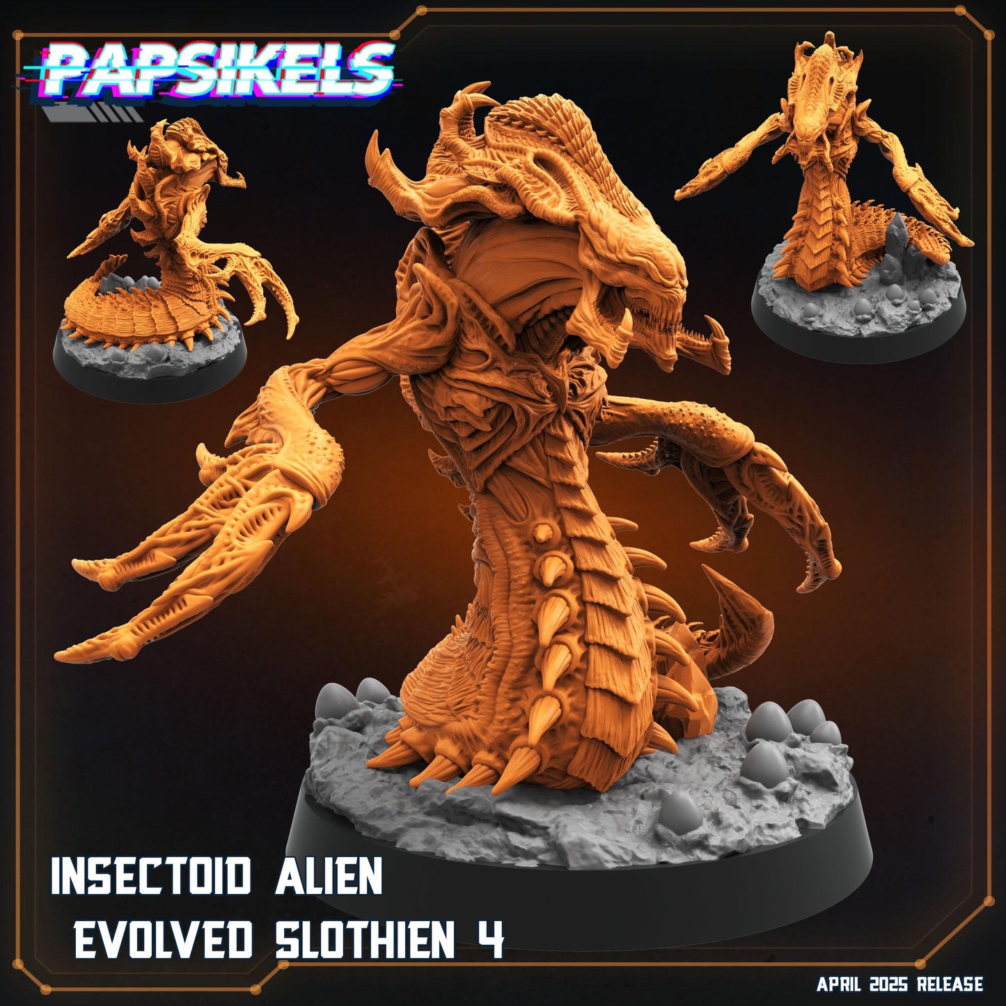 Aliens Vs Humans - Star Conflict - Insectoid Alien Evolved Slothien Set 1, - Starcraft - Papsikels, 32mm Mini for TTRPG Gaming, Alien RPG