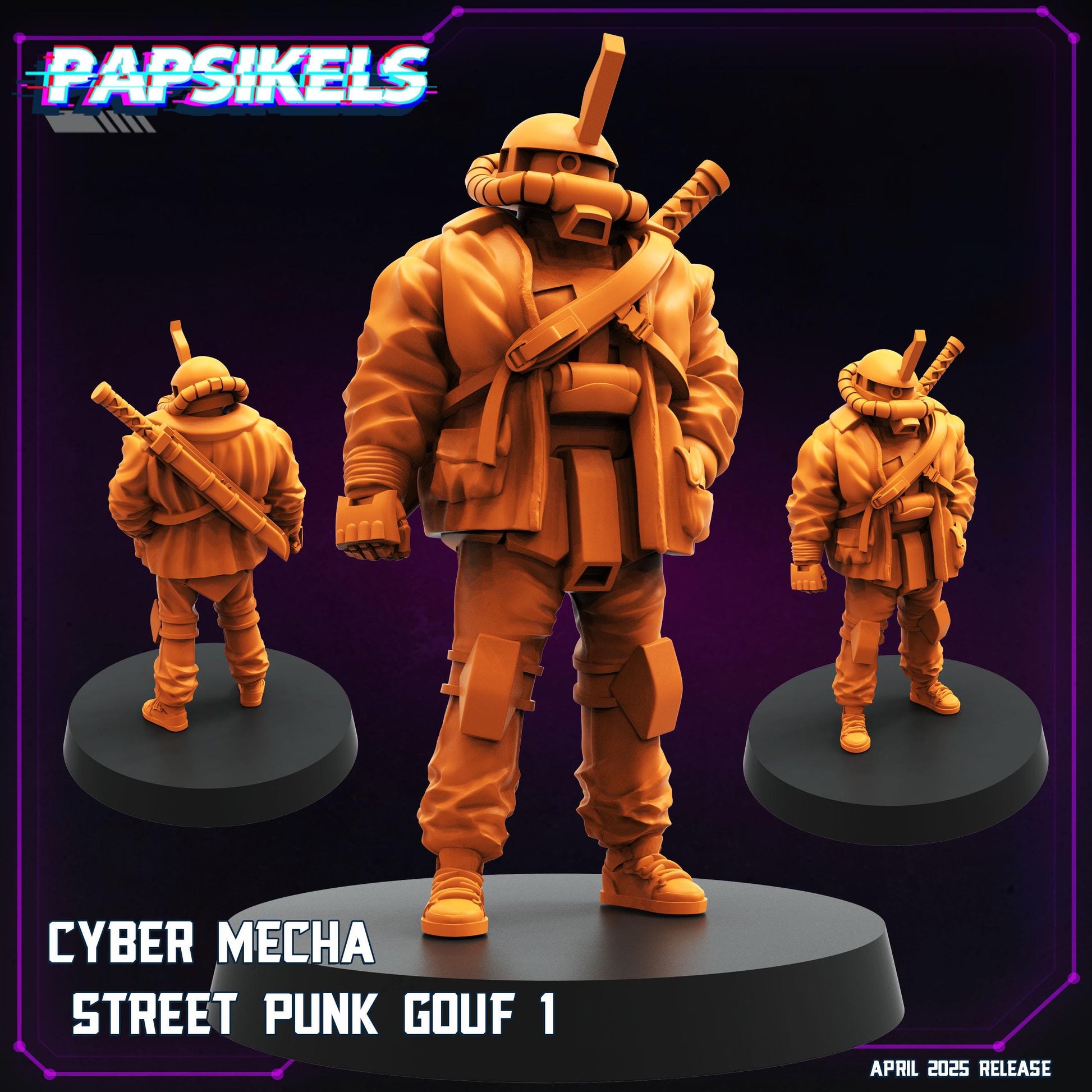 Cyberpunk, Cyber Mecha Street Punks - Gundam, Papsikels, 32mm Mini