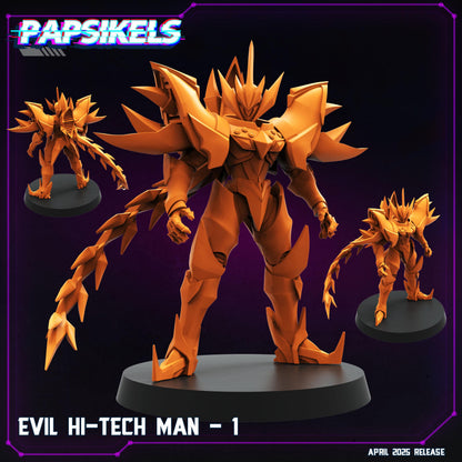 Cyberpunk - Evil Hi-Tech Man - Tekkaman Warrior 32mm Miniature for RPG, Anime-Inspired Tabletop Gaming