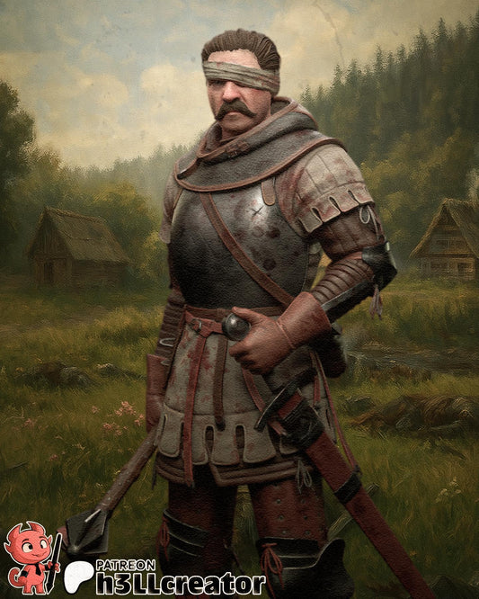 Jan of Trotznov / Zizka from Kingdom Come Deliverance 2 (fan art) Model | Miniature scale 1:12 | h3LL Creator | DIY Model Kit
