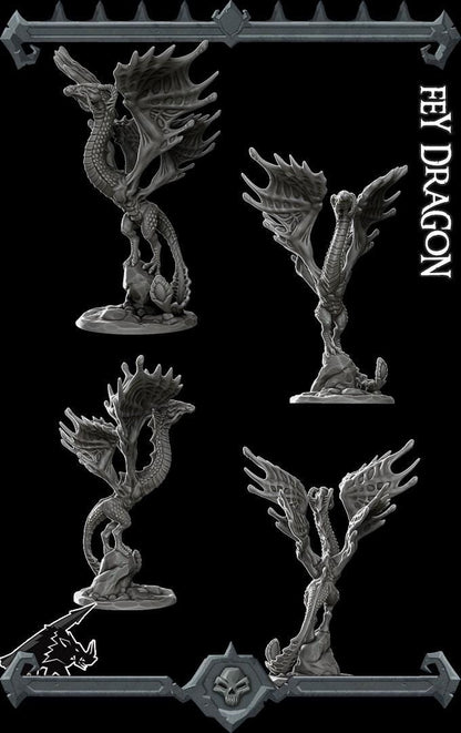 Fey Dragon | Dragonkin Collection | Rocket Pig Games | Miniatures for tabletop games. 28mm to 32mm Resin for RPG, D&D, TTRPG