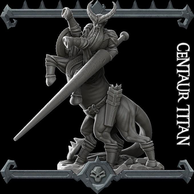 Centaur Titan | Trolls and Giants Collection | Rocket Pig Games | Miniatures for tabletop games. 28mm to 32mm Resin for RPG, D&D, TTRPG