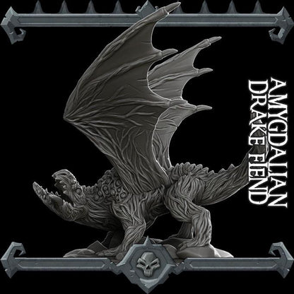Amygdalian Drake Fiend | Aberrations Collection | Rocket Pig Games | Miniatures for tabletop games. 28mm to 32mm Resin for RPG, D&D, TTRPG