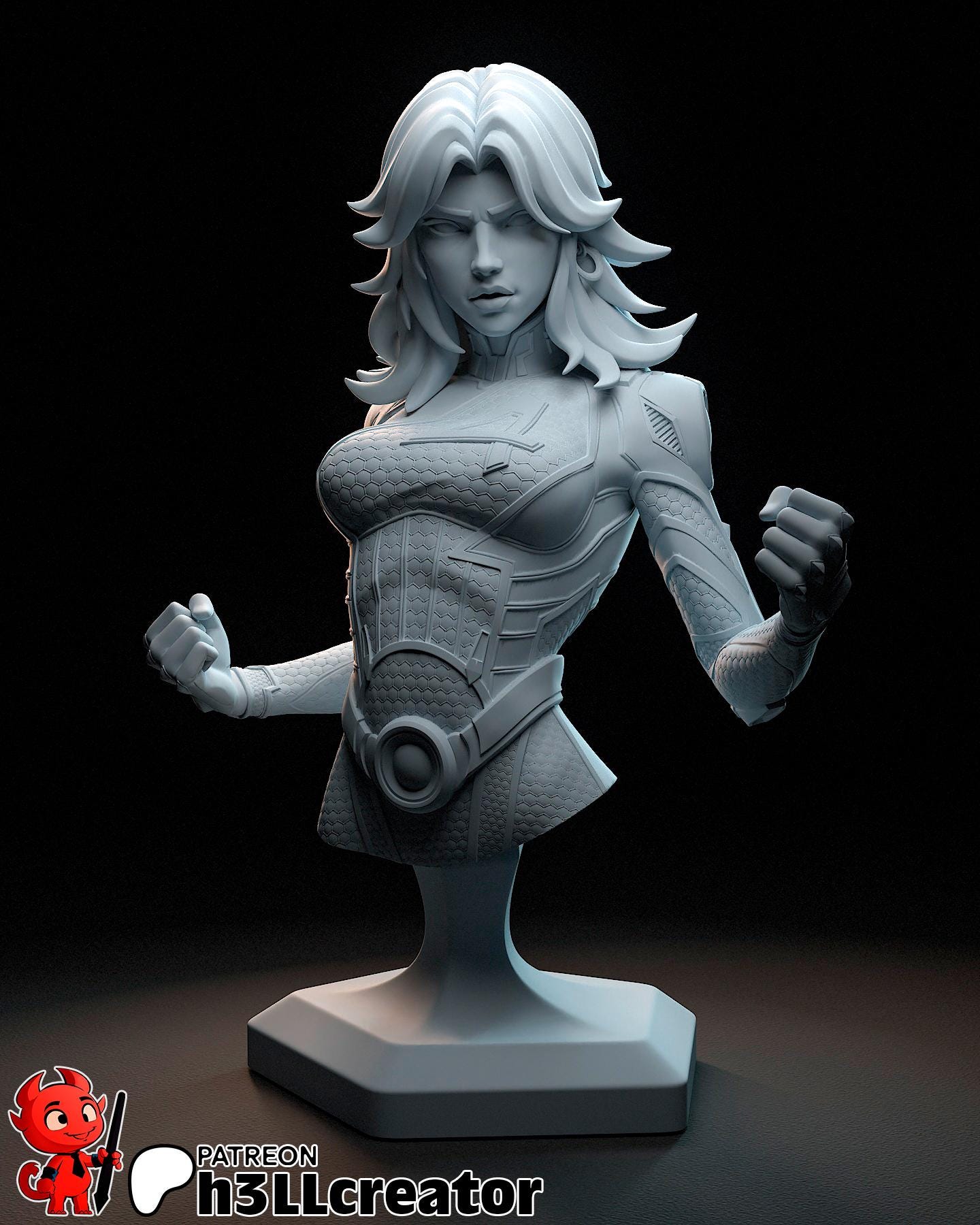 Invisible Woman from Marvel Rivals (fan art) | Full Model or Bust | Miniature scale 1:12 | h3LL Creator | DIY Model Kit