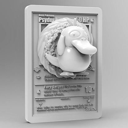 Psyduck - 3D Printed Pokemon Card Wall Hanger | Fan Art | Pokemon TCG | Resin Model | ABC3D Models
