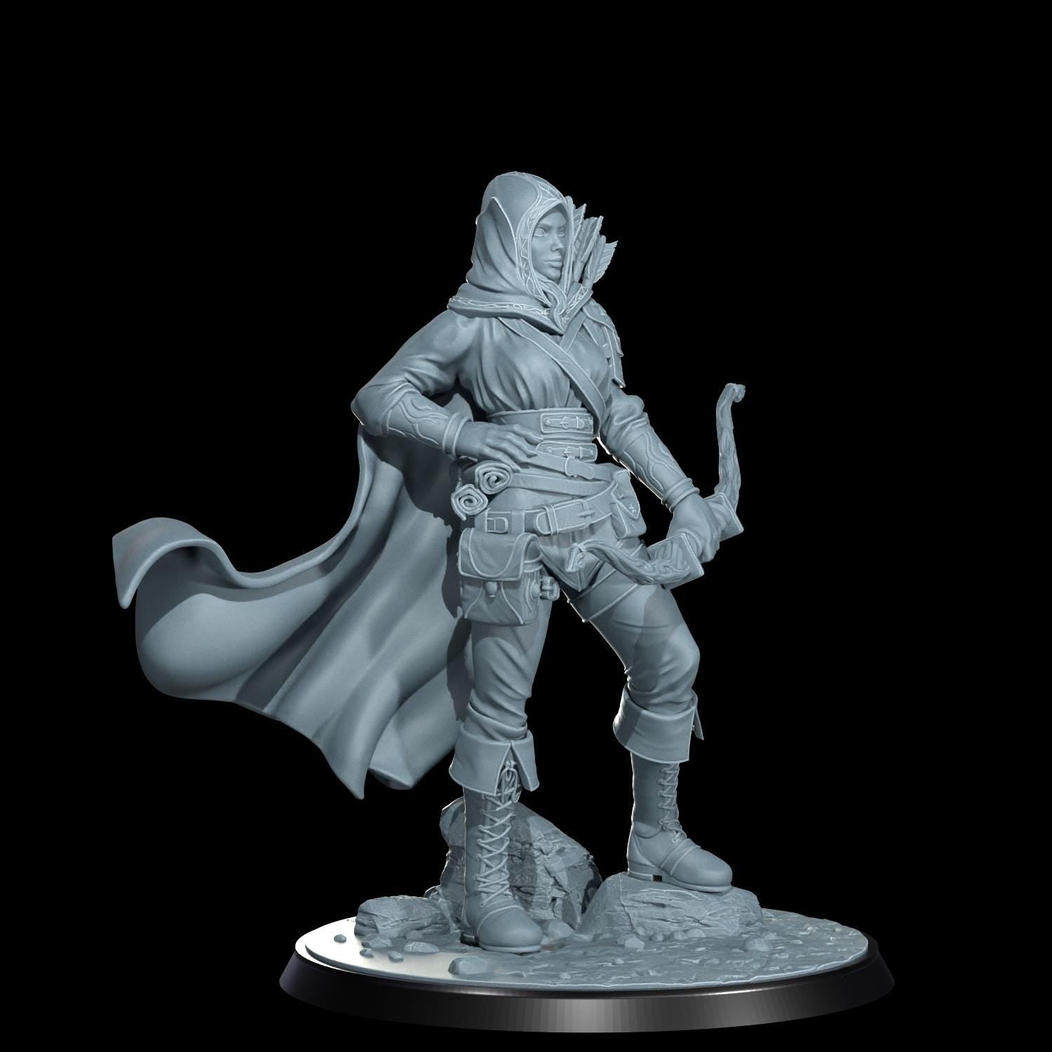 Arannis Windwhisper Elven Ranger Miniature: D&D, TTRPG, Cosmondo Resin (28mm, 32mm, 75mm)
