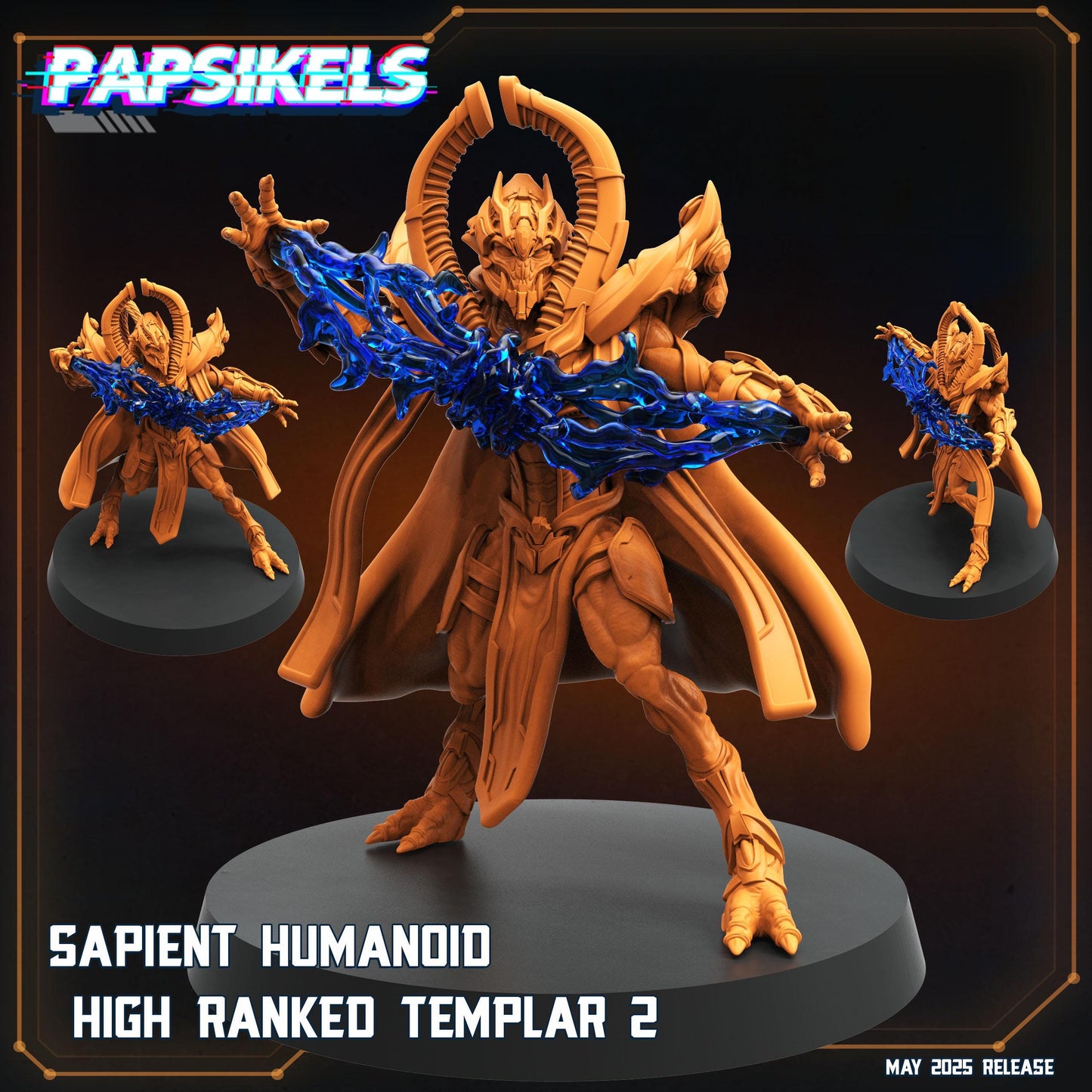 Aliens Vs Humans - Star Conflict - Sapient Humanoid High Ranked Templars - Starcraft - Papsikels, 32mm Mini for TTRPG Gaming, Alien RPG