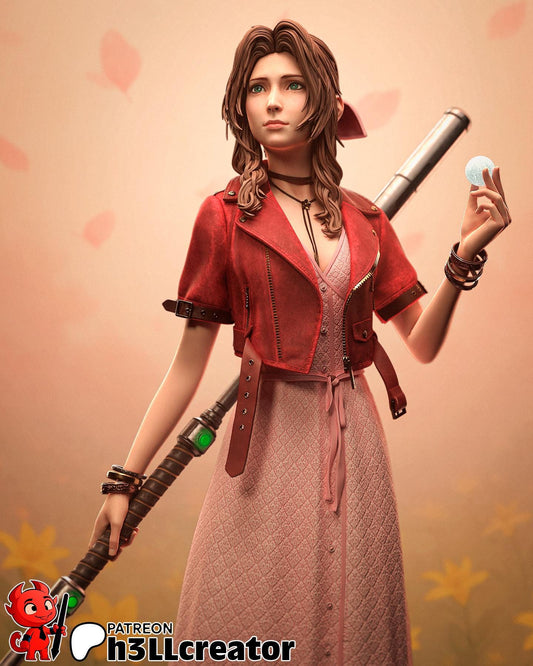 Aerith Final Fantasy VII Miniature: 160mm Resin DIY Model Kit