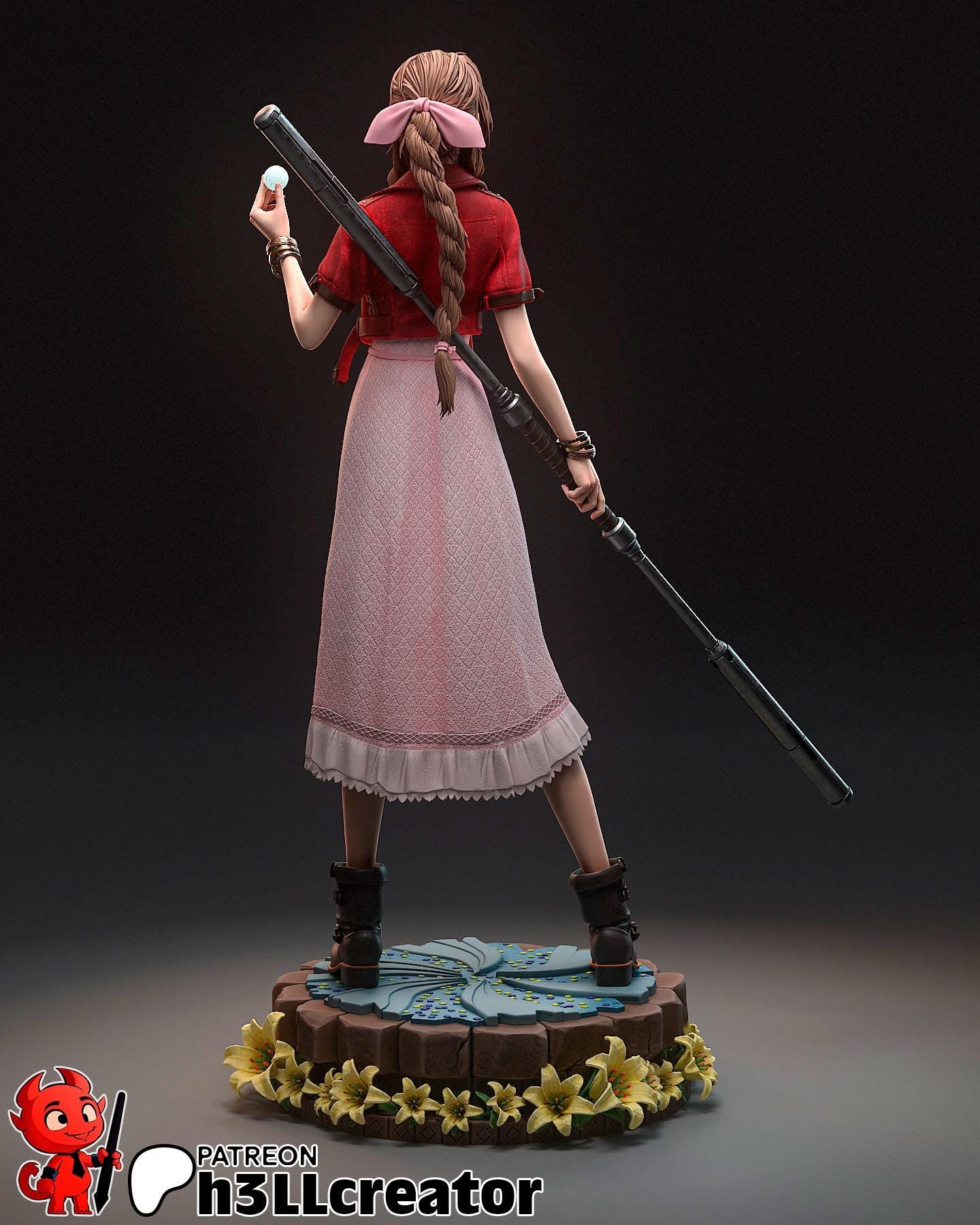 Aerith Final Fantasy VII Miniature: 160mm Resin DIY Model Kit