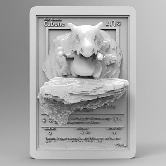 Cubone - 3D Printed Pokemon Card Wall Hanger | Fan Art | Pokemon TCG | Resin Model | ABC3D Models