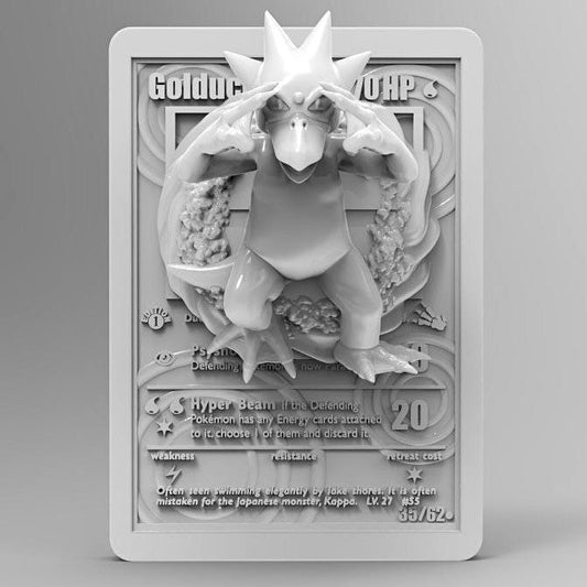 Golduck - 3D Printed Pokemon Card Wall Hanger | Fan Art | Pokemon TCG | Resin Model | ABC3D Models