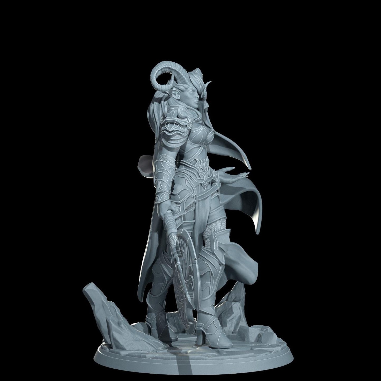 Kaela The Infernal Blade: Tiefling Warrior Miniature - Cosmondo Resin (28mm, 32mm, 75mm)