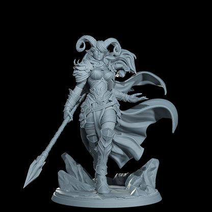 Kaela The Infernal Blade: Tiefling Warrior Miniature - Cosmondo Resin (28mm, 32mm, 75mm)