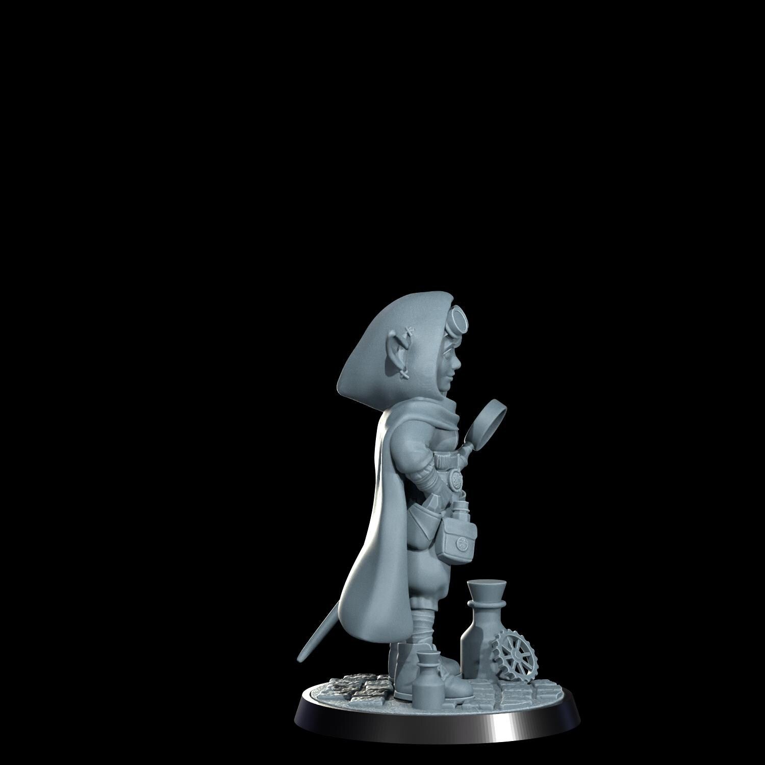 Nimbleton Cogspinner: Gnome Artificer Miniature - Cosmondo 12k Resin RPG (DIY Kit)
