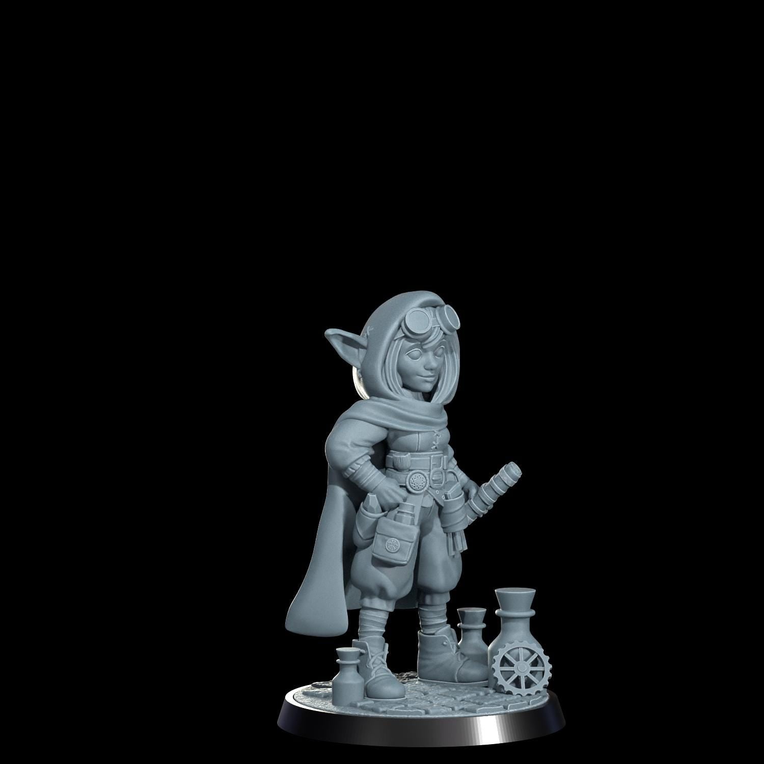 Nimbleton Cogspinner: Gnome Artificer Miniature - Cosmondo 12k Resin RPG (DIY Kit)