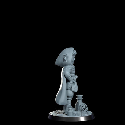 Nimbleton Cogspinner: Gnome Artificer Miniature - Cosmondo 12k Resin RPG (DIY Kit)