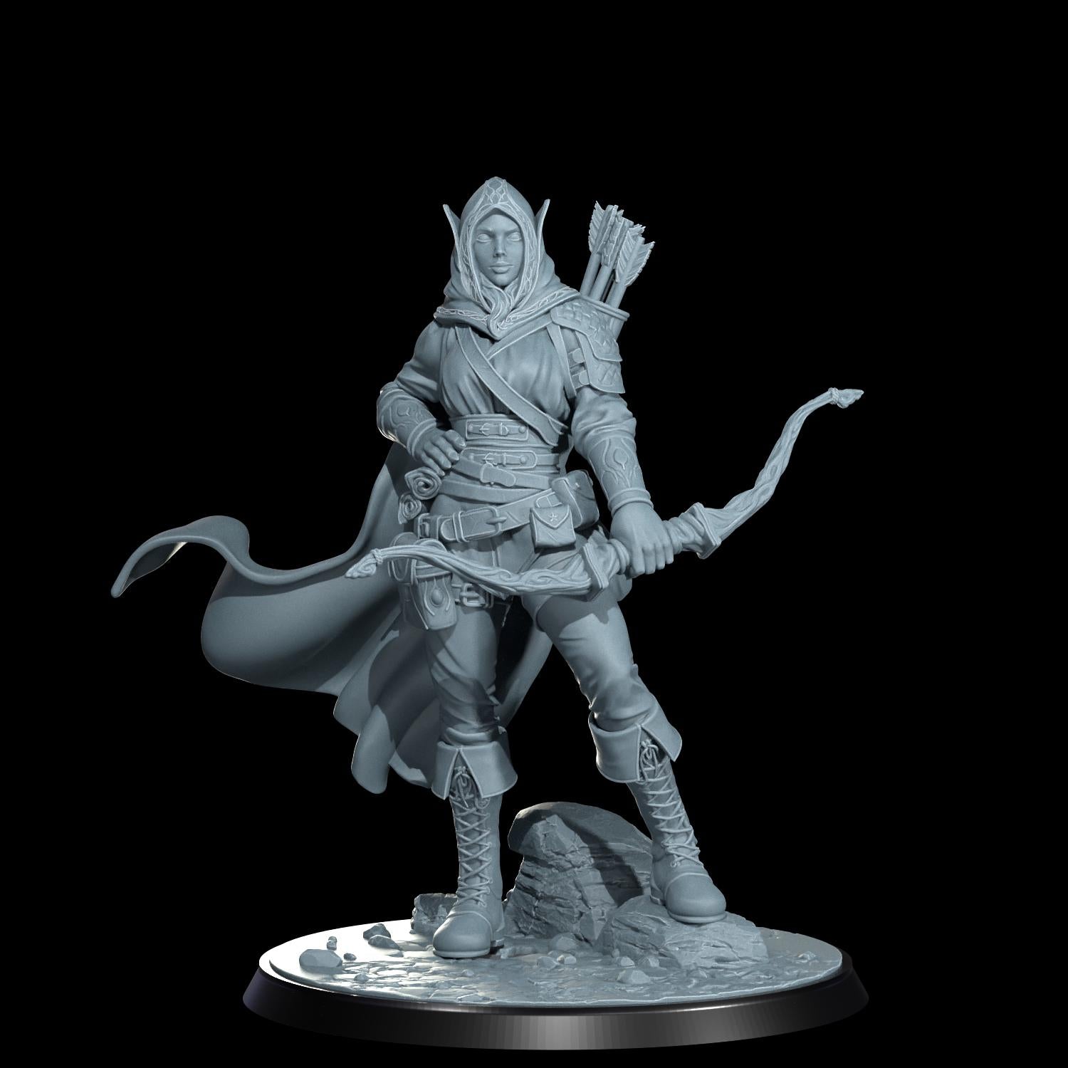 Arannis Windwhisper Elven Ranger Miniature: D&D, TTRPG, Cosmondo Resin (28mm, 32mm, 75mm)