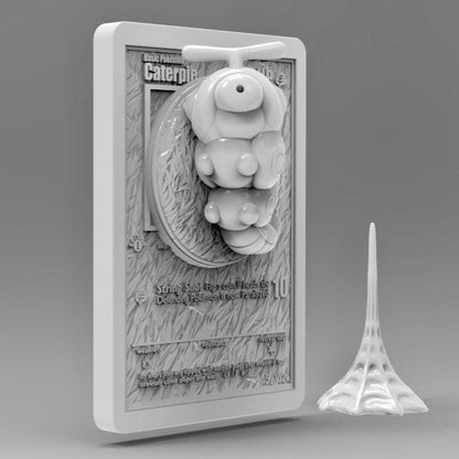 Caterpie - 3D Printed Pokemon Card Wall Hanger | Fan Art | Pokemon TCG | Resin Model | ABC3D Models
