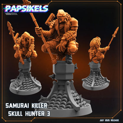 Samurai Alien Skull Hunter Miniature: 28mm/32mm Sci-Fi RPG Figure