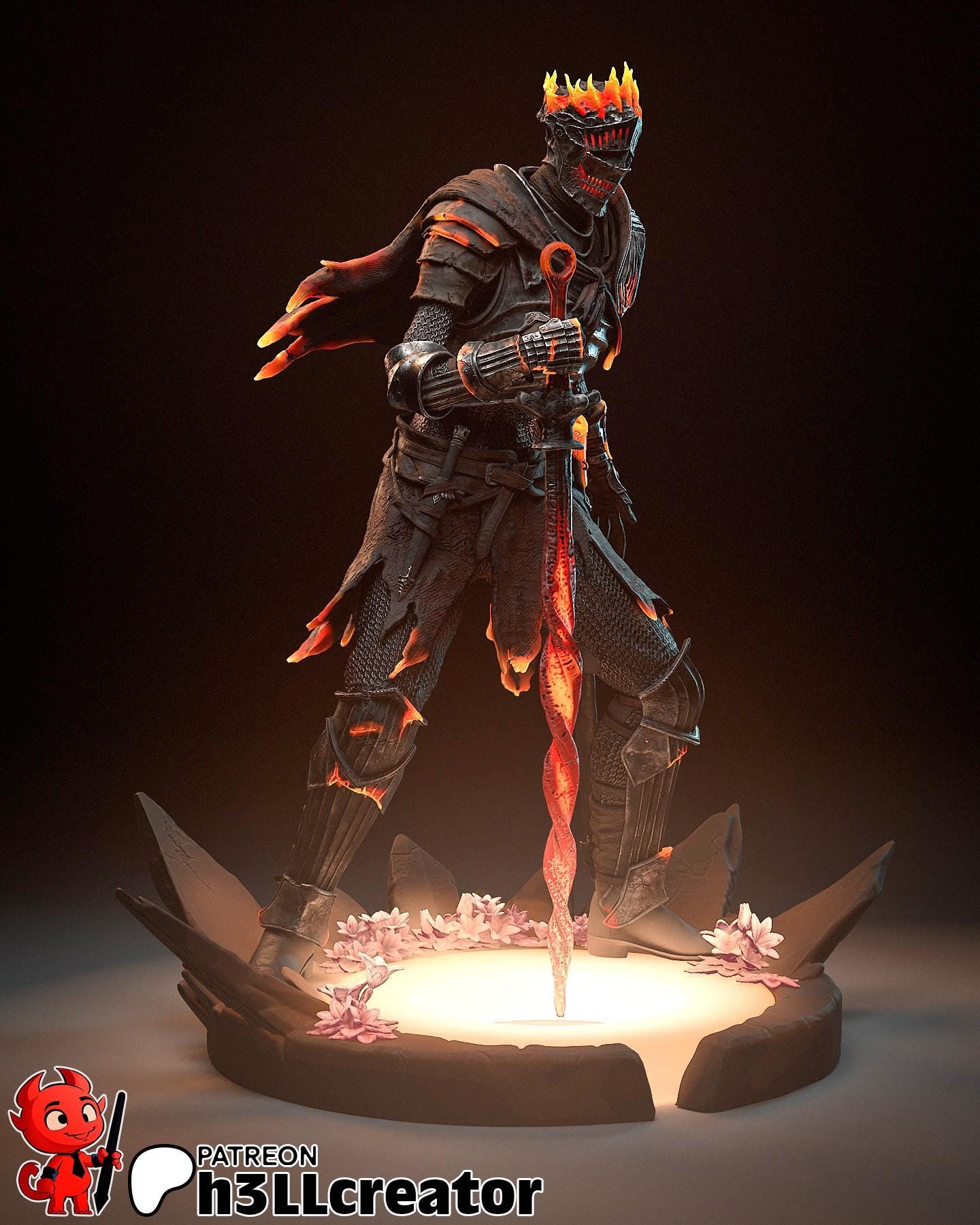 Soul of Cinders Statuette: Dark Souls III Fan Art, DIY Model Kit