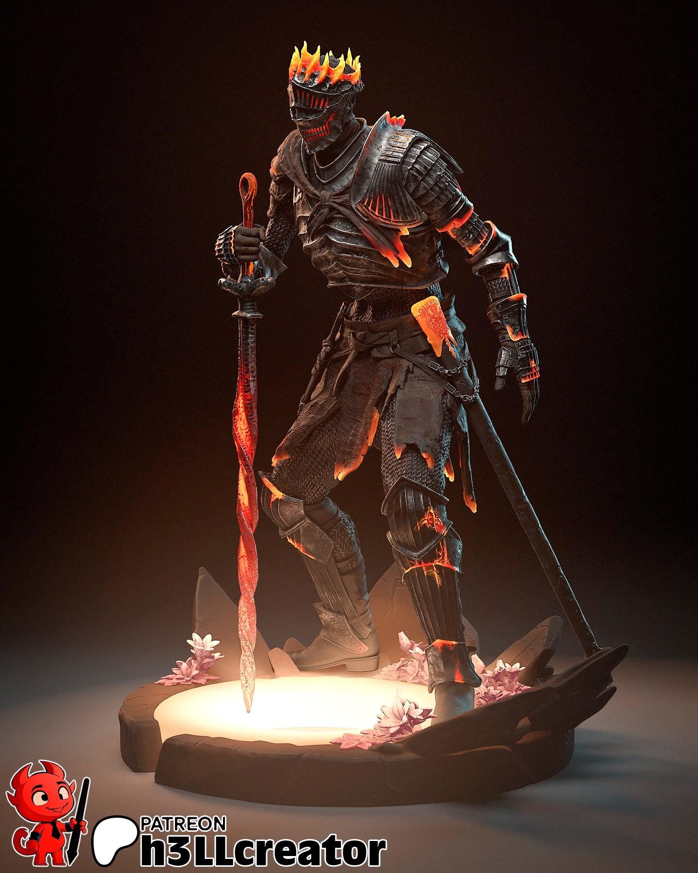Soul of Cinders Statuette: Dark Souls III Fan Art, DIY Model Kit