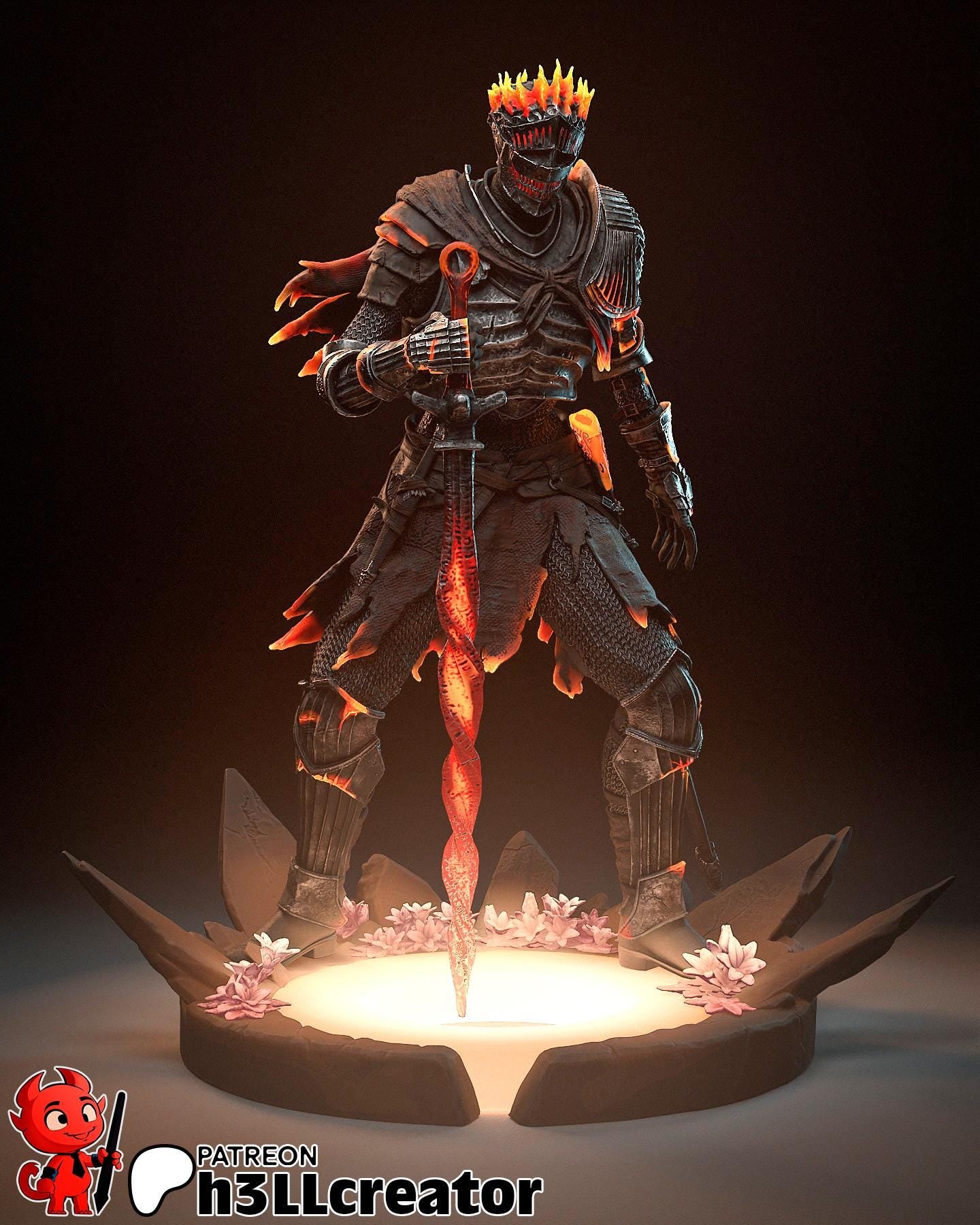 Soul of Cinders Statuette: Dark Souls III Fan Art, DIY Model Kit