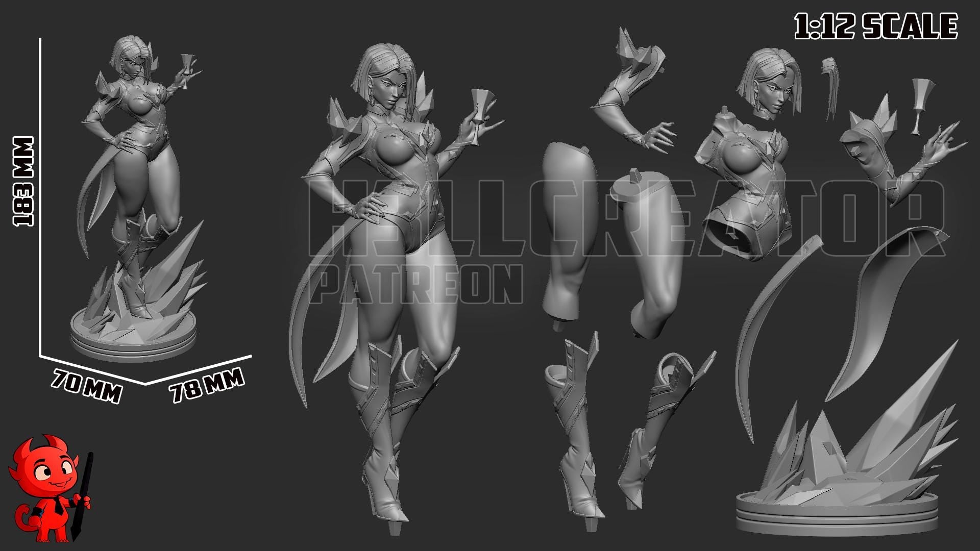 Emma Frost from Marvel Rivals (fan art) | Full Model or Bust | Miniature scale 1:12 | h3LL Creator | DIY Model Kit